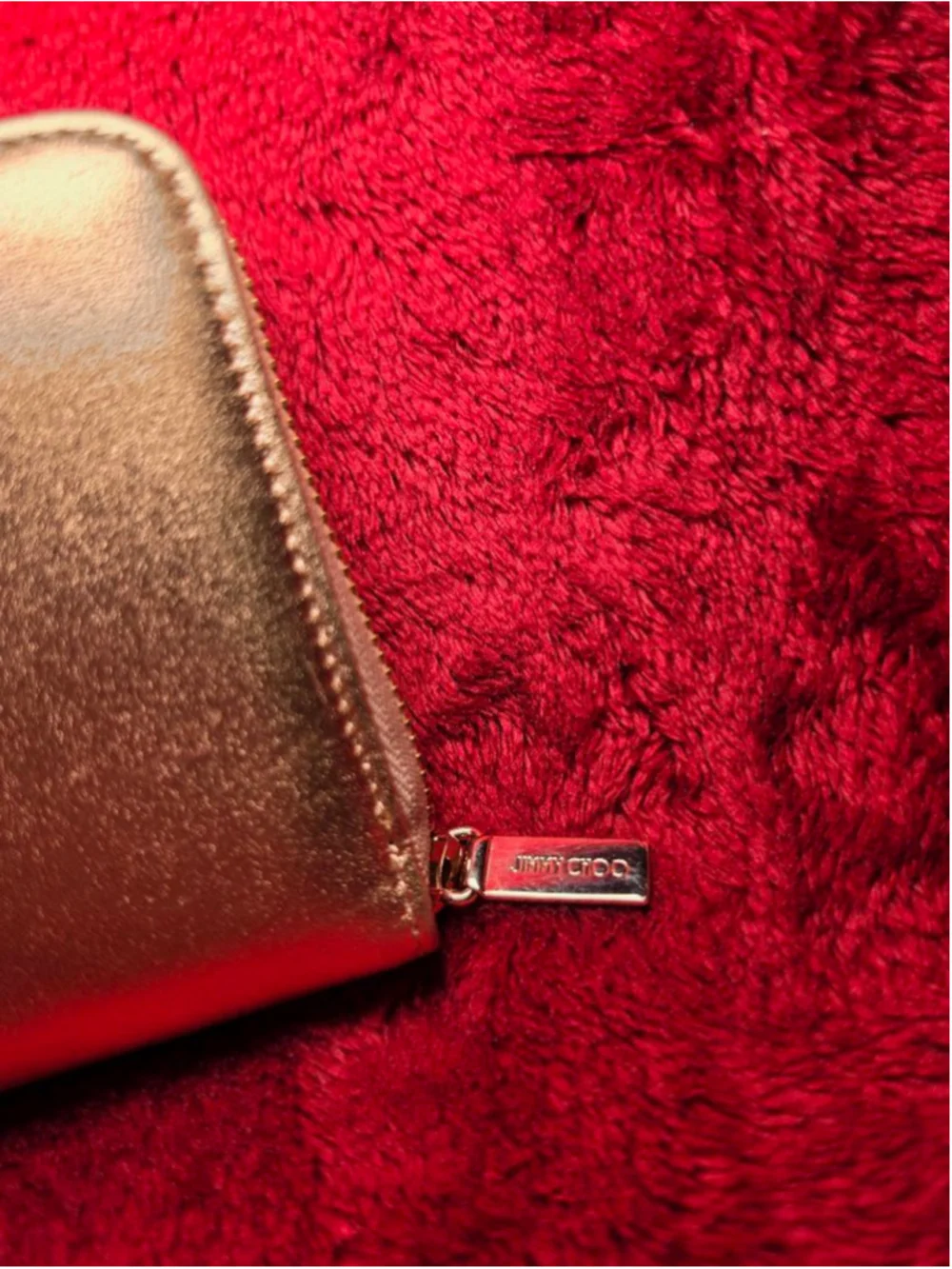 Jimmy Choo Gold Leather Long Wallet EUC